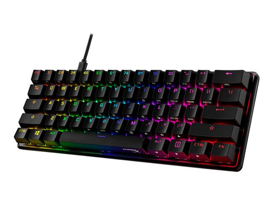 HyperX Alloy Origins 60 Keyboard - backlit - USB-C - QWERTY - US - key switch: HyperX Red - black