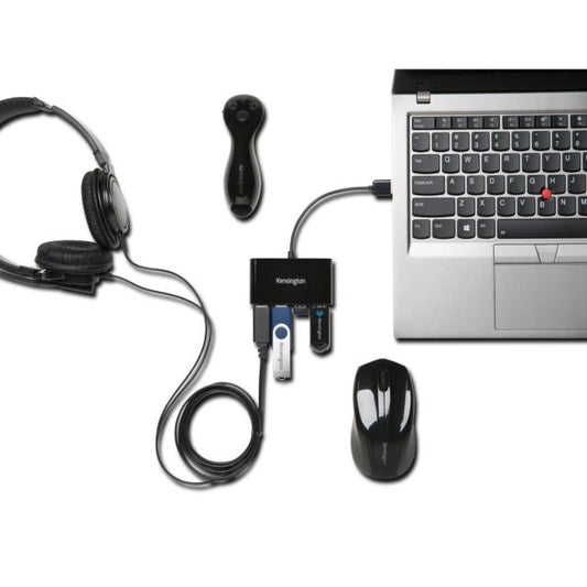 Kensington Pocket Hub Mini USB 2.0 — Hub de 4 Puertos K39120