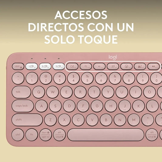 Logitech Teclado inalambrico Pebble Keys 2 K380s Rosado