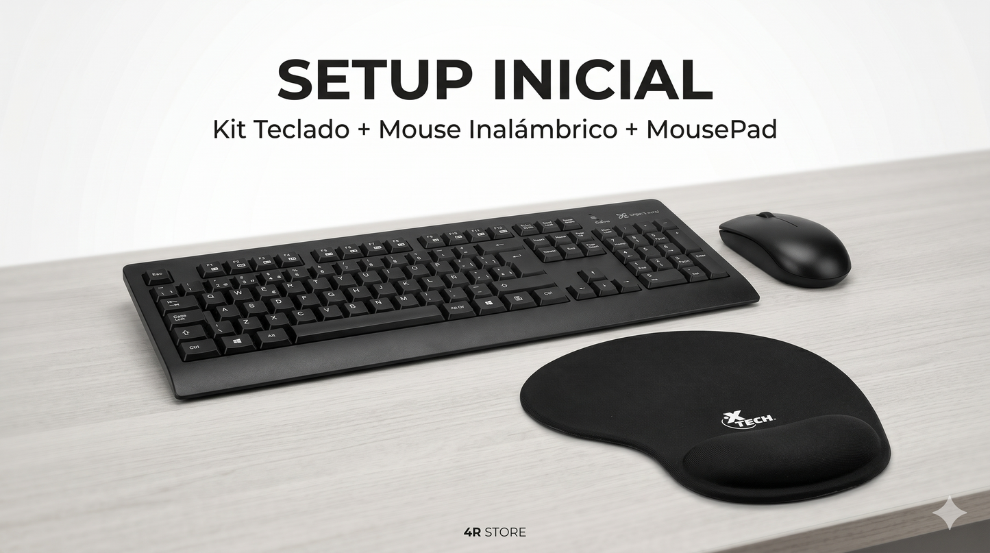 SETUP INICIAL - KIT TECLADO + MOUSE INALAMBRICO + MOUSEPAD