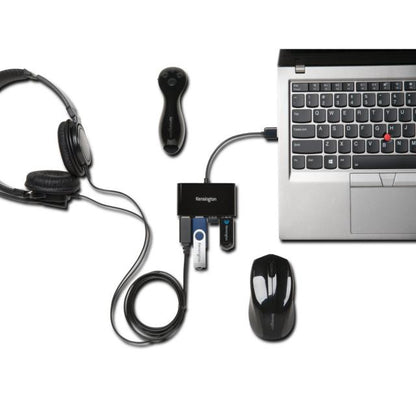 Kensington Pocket Hub Mini USB 2.0 — Hub de 4 Puertos K39120