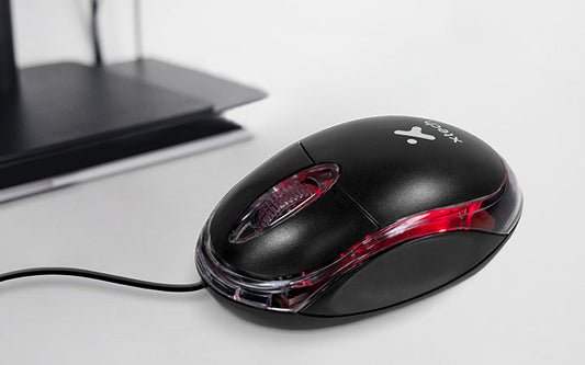 XTECH MOUSE OPTICO 3 BOTONES USB NEGRO-ROJO