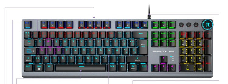 SETUP ARKD GAMER Kit Teclado Primus + Mouse Inalámbrico/Alambrico Primus + MousePad