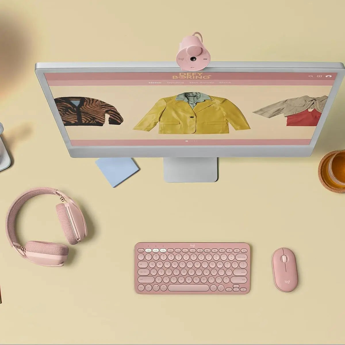 Logitech Teclado inalambrico Pebble Keys 2 K380s Rosado