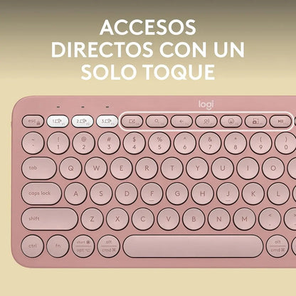Logitech Teclado inalambrico Pebble Keys 2 K380s Rosado