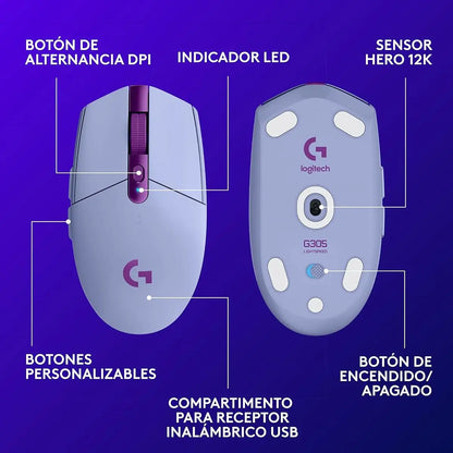 Logitech Mouse Gamer Inalam G305 Lightspeed