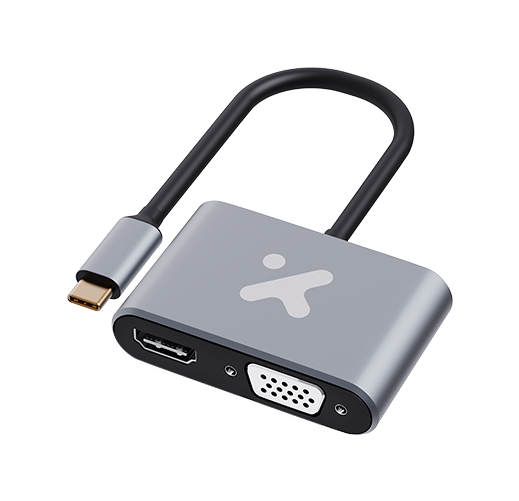 Xtech Adpt Type C male to HDMI female + VGA female -XTC-542