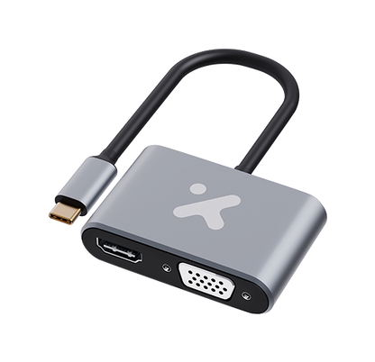 Xtech Adpt Type C male to HDMI female + VGA female -XTC-542