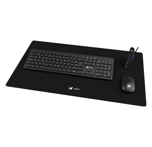 Xtech Mouse - Xtech MM Kybd/Mse wls XL Mousepad and 4 USB HUB