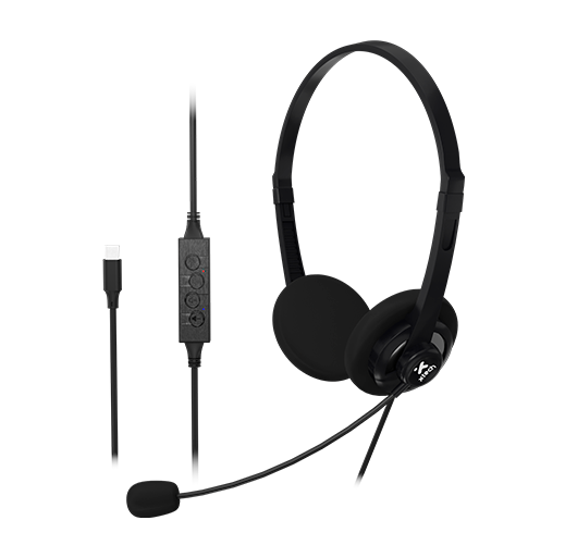 Xtech Conf wired USB-C headset with mic in line cont XTH-245