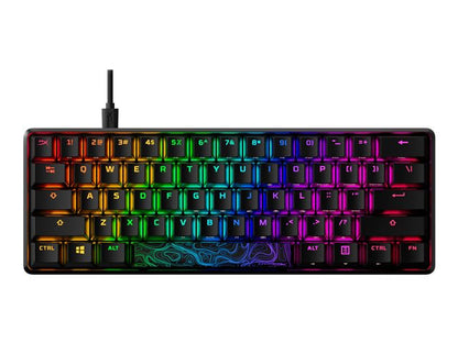 HyperX Alloy Origins 60 Keyboard - backlit - USB-C - QWERTY - US - key switch: HyperX Red - black
