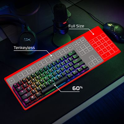 HyperX Alloy Origins 60 Keyboard - backlit - USB-C - QWERTY - US - key switch: HyperX Red - black