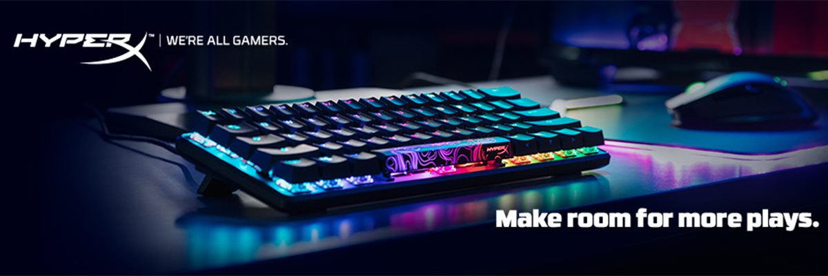 HyperX Alloy Origins 60 Keyboard - backlit - USB-C - QWERTY - US - key switch: HyperX Red - black