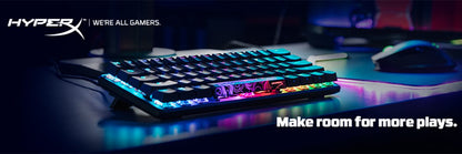 HyperX Alloy Origins 60 Keyboard - backlit - USB-C - QWERTY - US - key switch: HyperX Red - black